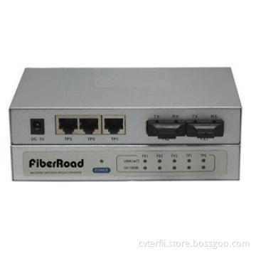 Full Duplex RJ45 2 Port Fiber Optic Switches Internet Auto